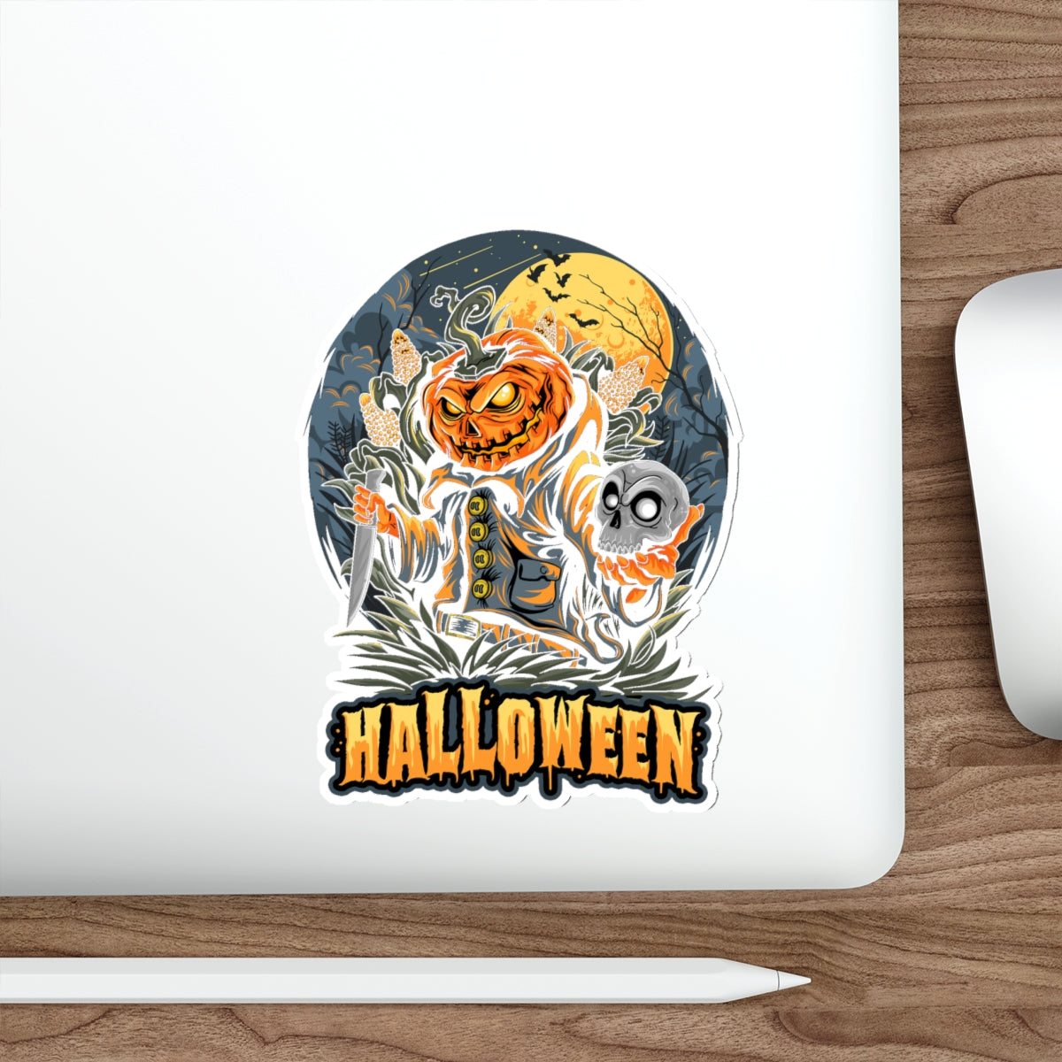 Halloween Die-Cut Stickers, Perfect for Scrapbooking, Gift Giving, & Halloween Decor, Spooky Pumpkin & Skull Design
