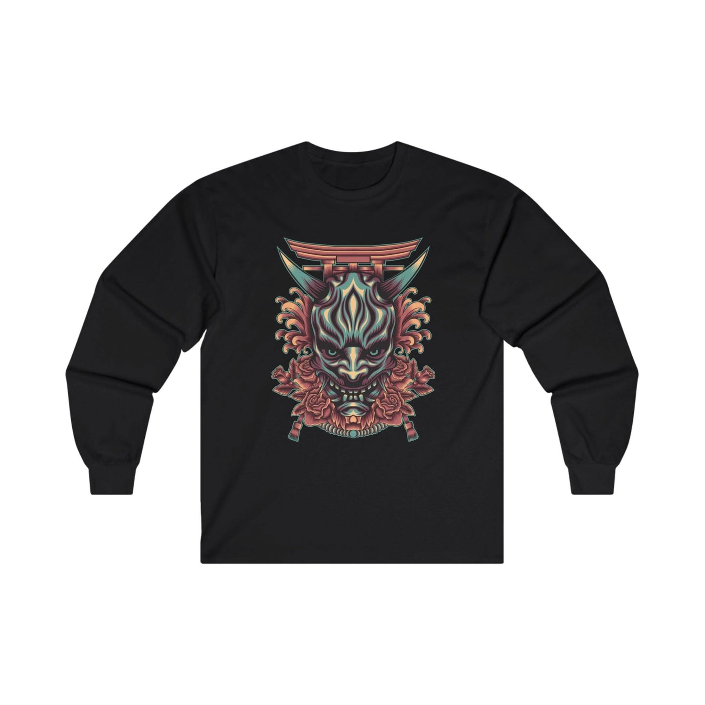 Oni Mask with Japanese Ornament - Mleem