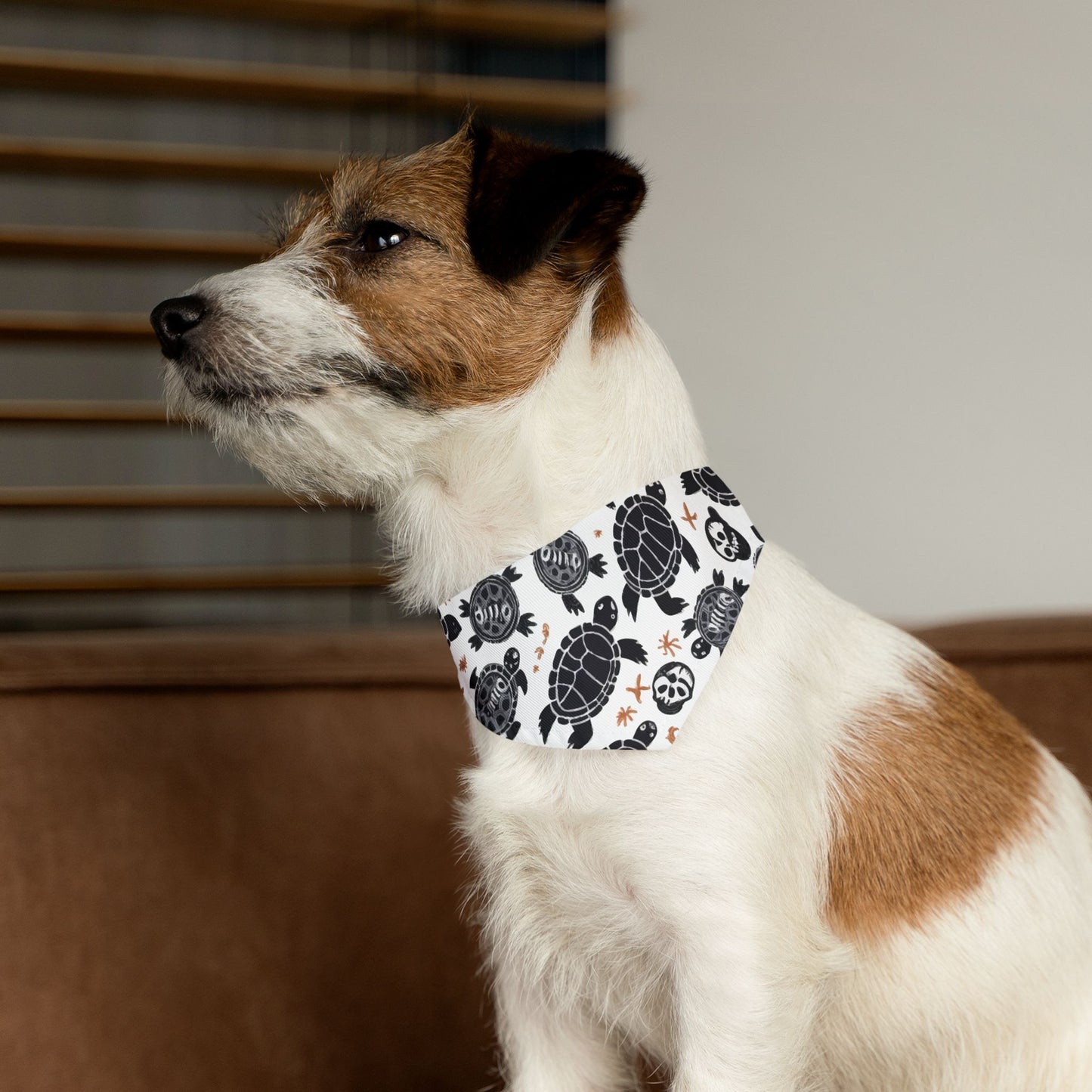 Turtle Print Pet Bandana Collar, Adjustable Pet Accessories, Dog Fashion, Cute Pet Gift, Summer Pet Wear, Beach Themed Dog Gear