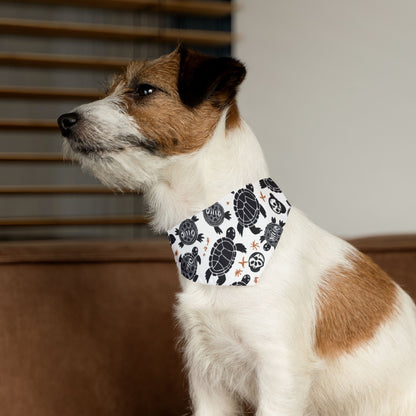 Turtle Print Pet Bandana Collar, Adjustable Pet Accessories, Dog Fashion, Cute Pet Gift, Summer Pet Wear, Beach Themed Dog Gear