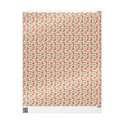 Floral Wrapping Paper for All Occasions, Gift Wrap Roll, Birthday, Holiday, Eco-Friendly, Festive Gift Packaging, Artisan Design