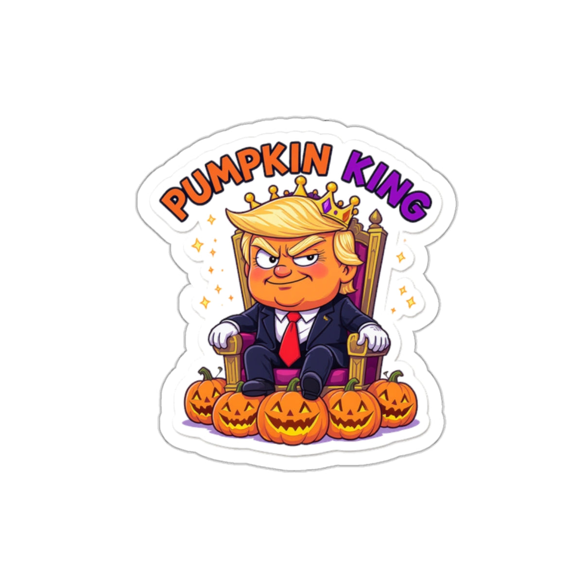 Pumpkin King Die-Cut Stickers | Fun Halloween Decor, Party Favors, Seasonal Gifts, Laptop Accessories, Quirky Wall Art