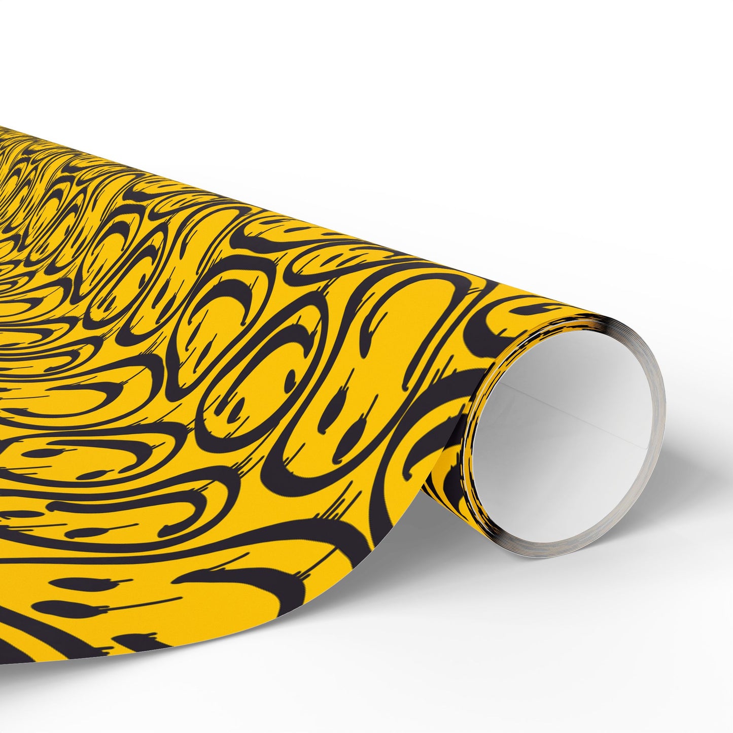 Stylish Wrapping Paper Roll, Unique Gift Wrap for Birthdays, Holidays, Anniversaries, DIY Crafts, Yellow Black Design