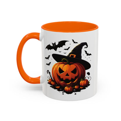 Halloween Pumpkin Accent Coffee Mug – Perfect for Fall, Autumn, Spooky Season, Gift for Coffee Lovers, Home Decor