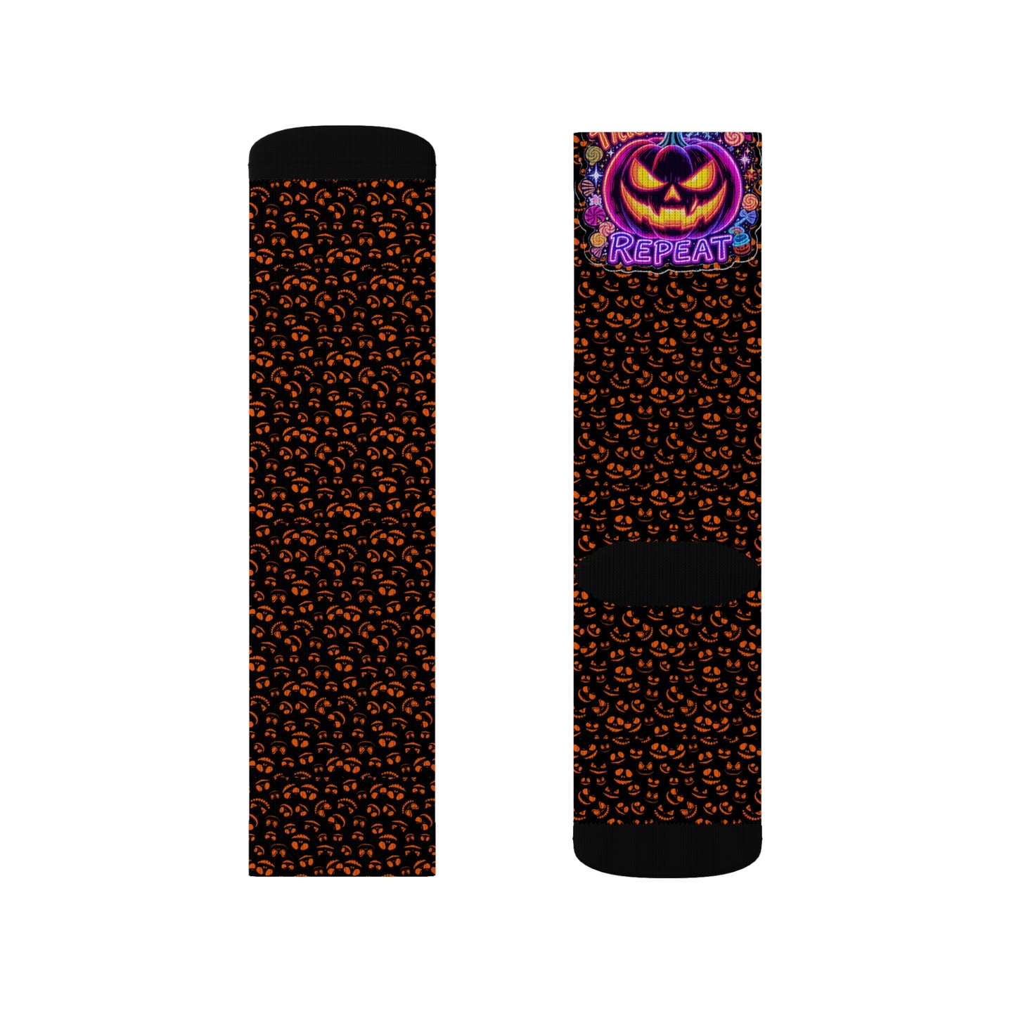 Halloween Themed Sublimation Socks, Custom Graphic Socks, Fun Holiday Gift, Trick or Treat Socks, Cozy Autumn Accessories
