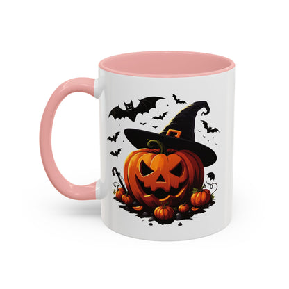 Halloween Pumpkin Accent Coffee Mug – Perfect for Fall, Autumn, Spooky Season, Gift for Coffee Lovers, Home Decor