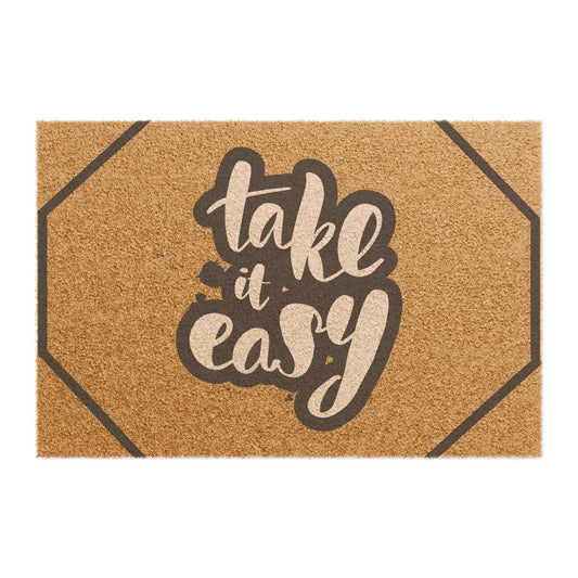 Welcome Doormat - Take It Easy | Front Door Mat | Home Decor | Housewarming Gift | Rustic Welcome Mat, Funny Doormat