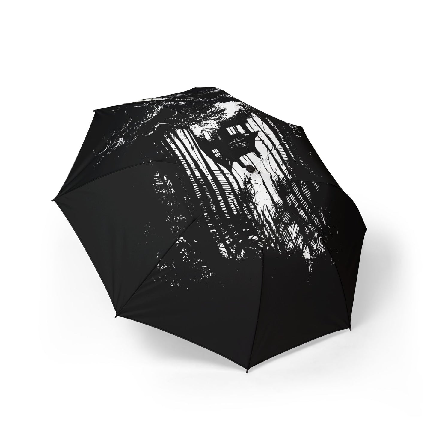 Sleek Black Semi-Automatic Umbrella - Stylish Rain Protection, Travel Accessory, Gift for Him/Her, Chic Rain Gear, Compact Folding Design