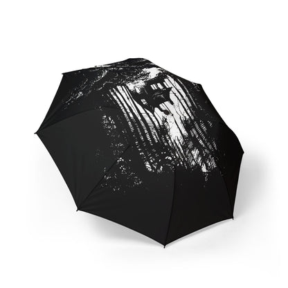 Sleek Black Semi-Automatic Umbrella - Stylish Rain Protection, Travel Accessory, Gift for Him/Her, Chic Rain Gear, Compact Folding Design