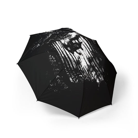 Sleek Black Semi-Automatic Umbrella - Stylish Rain Protection, Travel Accessory, Gift for Him/Her, Chic Rain Gear, Compact Folding Design