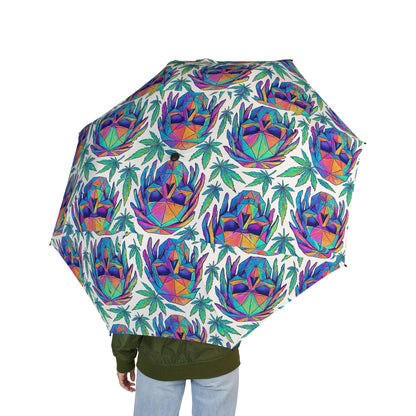 Colorful Foldable Umbrella with Exotic Floral Design, Portable Rain Gear, Stylish Sunshade, Perfect Gift for Garden Lovers, Summer