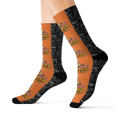 Halloween-Themed Sublimation Socks, Fun Socks, Holiday Accessories, Spooky Gifts, Costume Add-ons, Unique Footwear