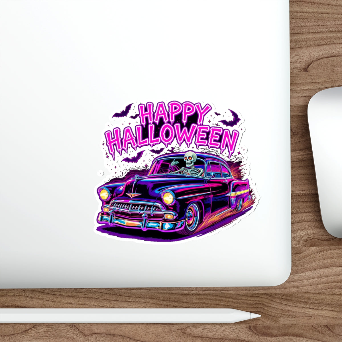 Halloween Skeleton Car Die-Cut Stickers | Spooky Decor, Laptop Sticker, Halloween Gift, Seasonal Décor, Trick or Treat