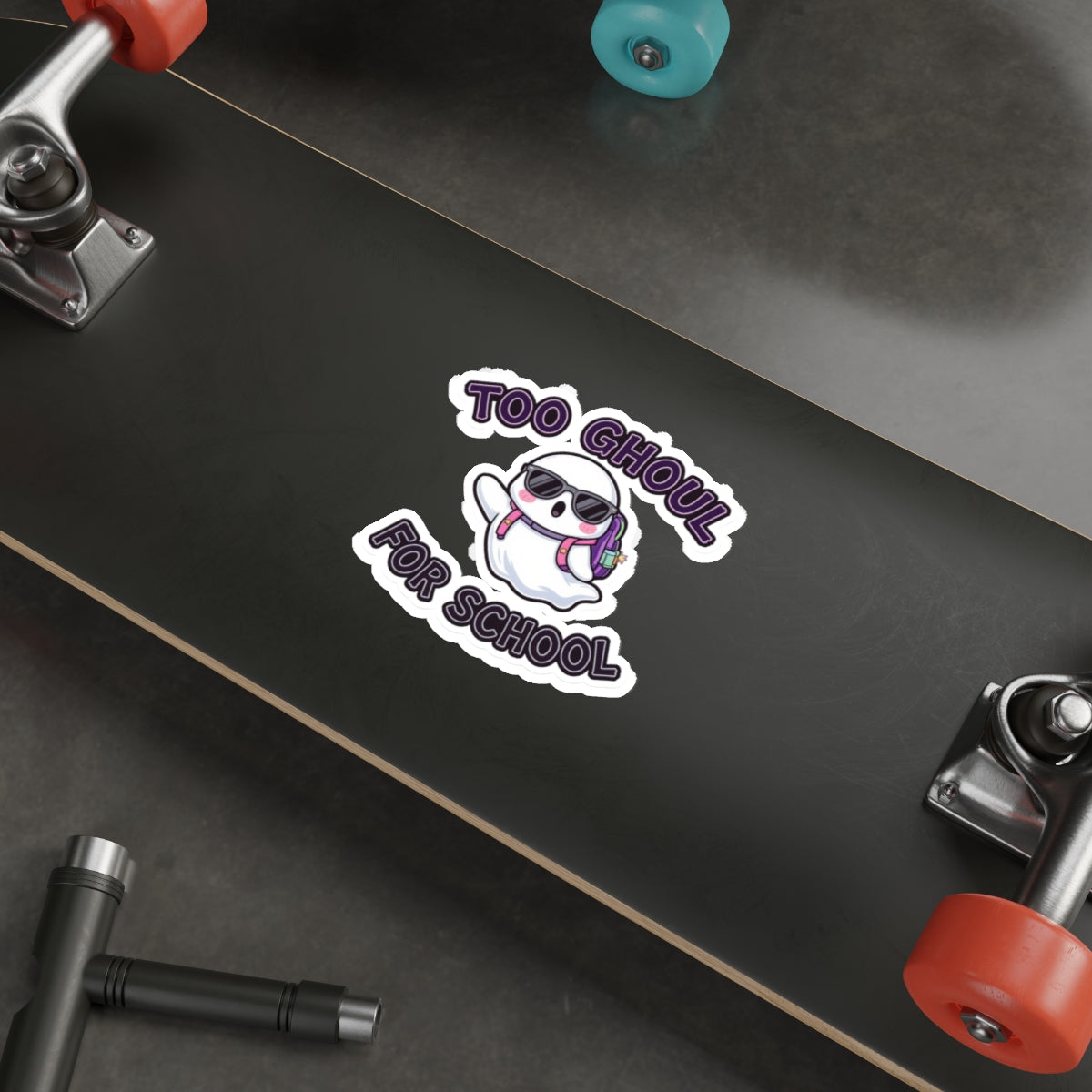 Ghostly School Die-Cut Stickers - Whimsical Decor, Laptop Stickers, Halloween Fun, Cute Back to School Accessories, Spooky Gifts