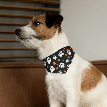 Paw Print Pet Bandana Collar | Cute Dog Accessory for Walks, Parties, Holidays, Pet Lovers Gift, Customizable Pet Apparel