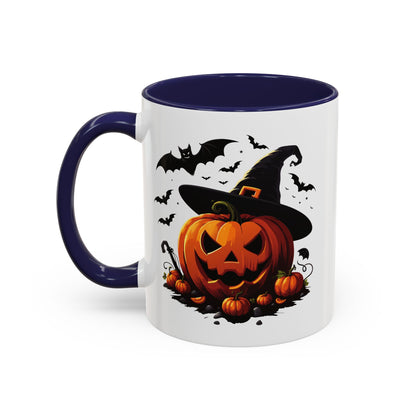 Halloween Pumpkin Accent Coffee Mug – Perfect for Fall, Autumn, Spooky Season, Gift for Coffee Lovers, Home Decor