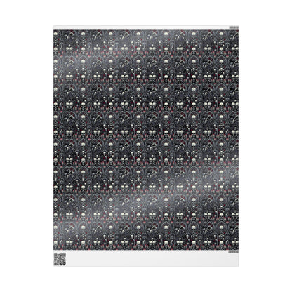 Gothic Skull Wrapping Paper - Unique Gift Wrap for Halloween, Birthdays, Parties, Celebrations, Occasions