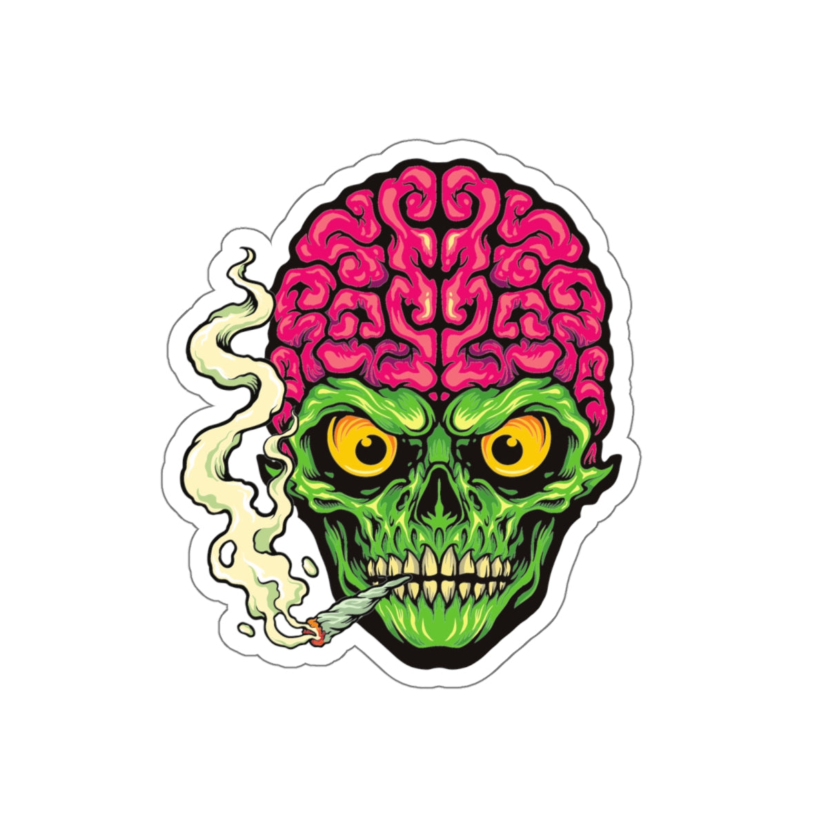 Edgy Brain Skull Die-Cut Stickers | Cool Laptop Stickers, Party Decor, Halloween Gifts, Punk Aesthetic, Unique Art Stickers