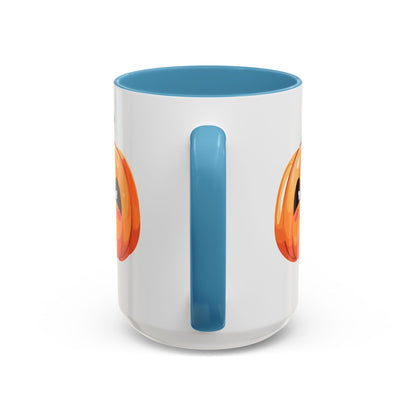 Cute Pumpkin Accent Coffee Mug for Fall, Halloween Decor, Gift for Coffee Lovers, Autumn Kitchenware, Seasonal Drinkware