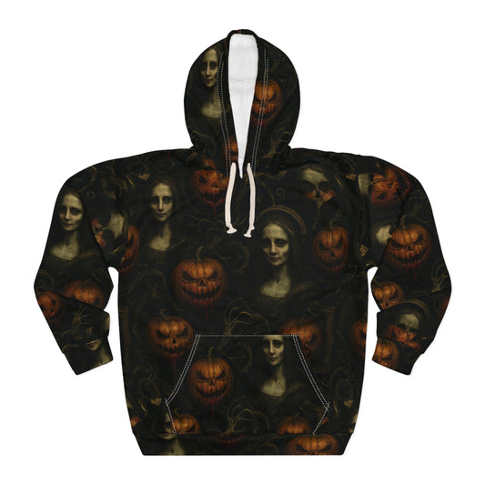 Haunting Pumpkin Hoodie - Spooky Seasonal Wear, Halloween Costume, Cozy Fall Apparel, Unisex Pullover, Festival Gear