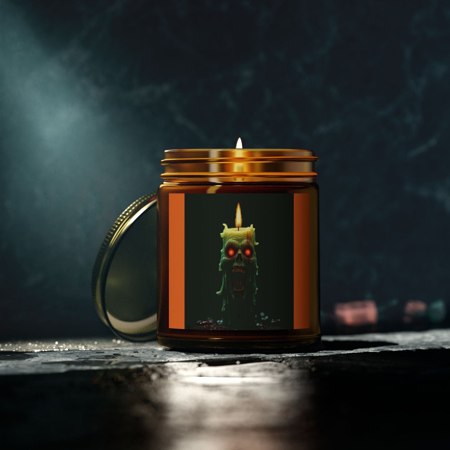 Coconut Apricot Candle with Spooky Vibe, Halloween Decor, Unique Gift, Cozy Atmosphere, Candle for Relaxation