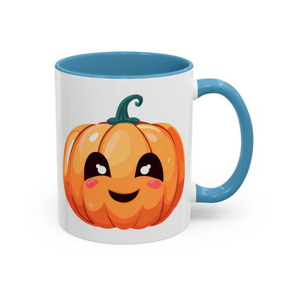 Cute Pumpkin Accent Coffee Mug for Fall, Halloween Decor, Gift for Coffee Lovers, Autumn Kitchenware, Seasonal Drinkware