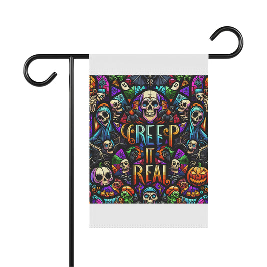 Spooky Garden Flag, Halloween Decor, Creepy Outdoor Banner, Skull Banner, Autumn Decorations, Yard Flag for Halloween