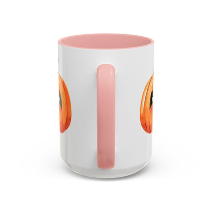 Cute Pumpkin Accent Coffee Mug for Fall, Halloween Decor, Gift for Coffee Lovers, Autumn Kitchenware, Seasonal Drinkware