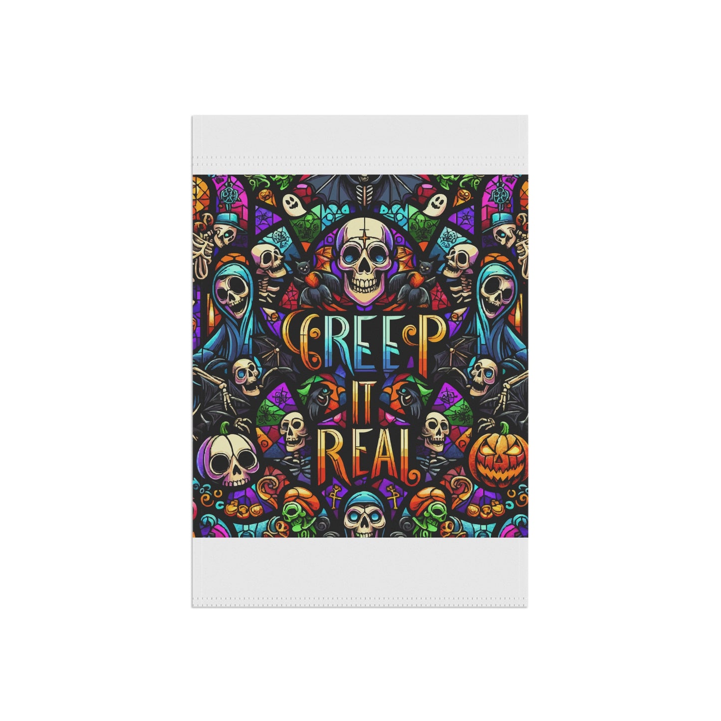Spooky Garden Flag, Halloween Decor, Creepy Outdoor Banner, Skull Banner, Autumn Decorations, Yard Flag for Halloween