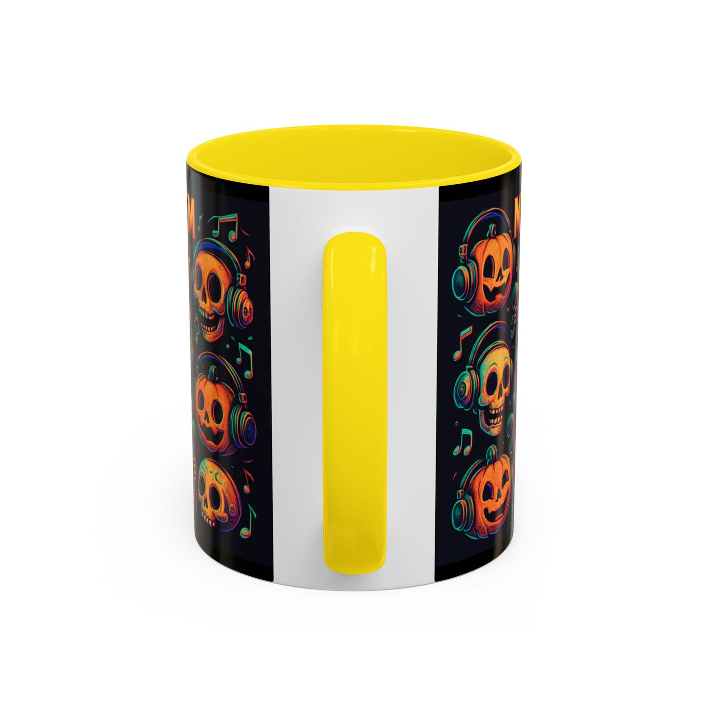 Halloween Skull Coffee Mug, Spooky Decor, Gift for Music Lovers, Pumpkin Head Mug, Halloween Party Favor