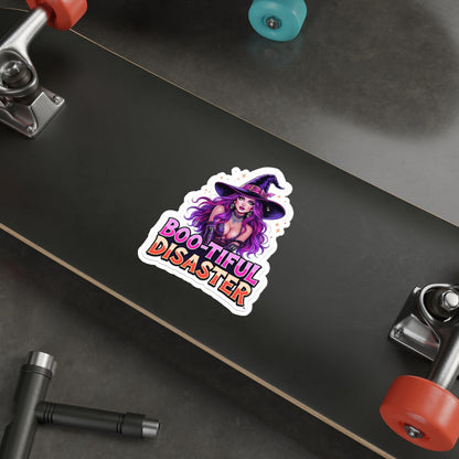 Boo-tiful Disaster Die-Cut Stickers, Halloween Decor, Witch Stickers, Spooky Gift, Laptop, Water Bottle, Home Decor