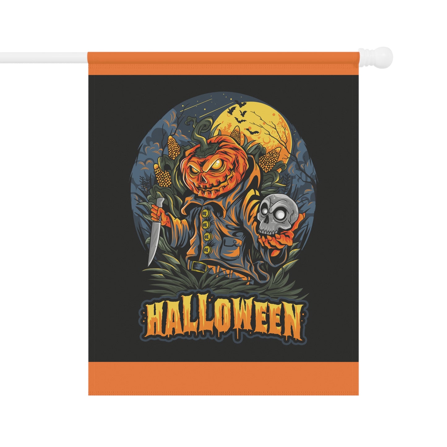 Halloween Garden Banner, Autumn Decor, Pumpkin Flag, Outdoor Halloween Decoration, Festive Yard Sign