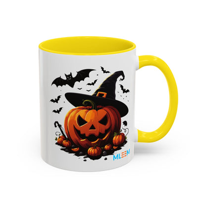 Halloween Pumpkin Accent Coffee Mug – Perfect for Fall, Autumn, Spooky Season, Gift for Coffee Lovers, Home Decor