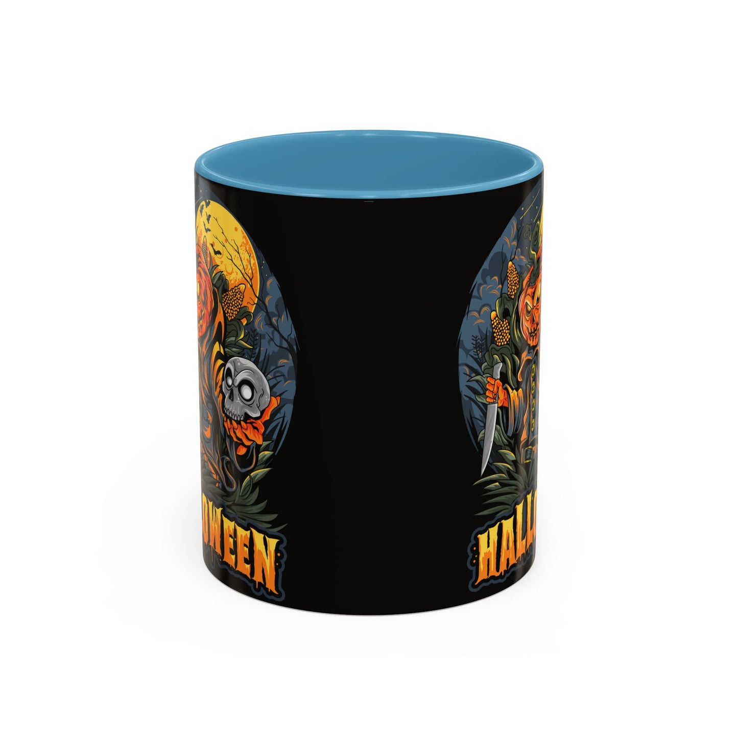 Halloween Pumpkin Coffee Mug, Spooky Mug, Fall Decor, Gift for Halloween Lovers, Black Mug, 11oz or 15oz