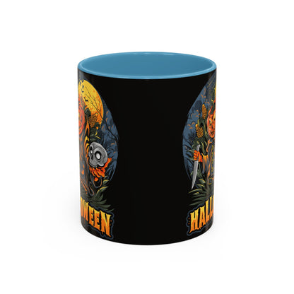 Halloween Pumpkin Coffee Mug, Spooky Mug, Fall Decor, Gift for Halloween Lovers, Black Mug, 11oz or 15oz