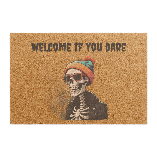 Skull Welcome Doormat, Halloween Door Mat, Spooky Home Decor, Quirky Entryway Rug, Funny Housewarming Gift