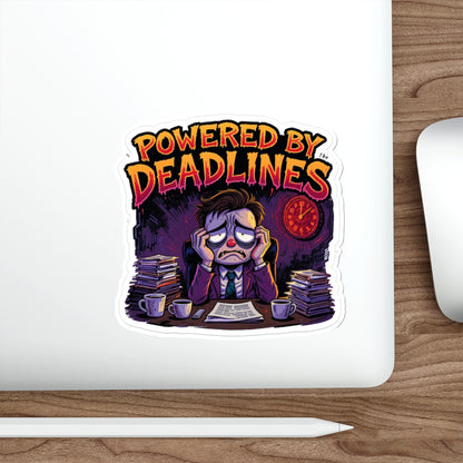 Humorous Die-Cut Stickers for Office Decor, Great for Students, Gift for Colleagues, Powered by Deadlines, Laptop Stickers, Fun Desk [...]