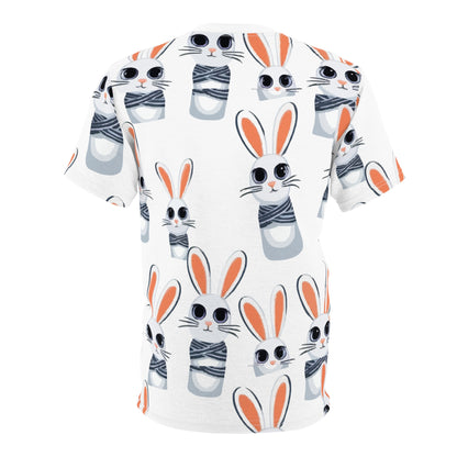 Vibrant Unisex Graphic Tee - Skull & Bunny Art, Vintage Shirt, Hippie Style, Festival Wear, Unique Gift