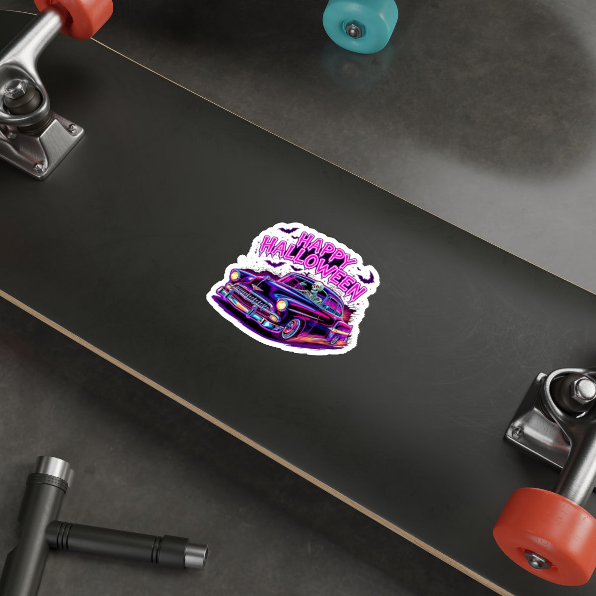 Halloween Skeleton Car Die-Cut Stickers | Spooky Decor, Laptop Sticker, Halloween Gift, Seasonal Décor, Trick or Treat