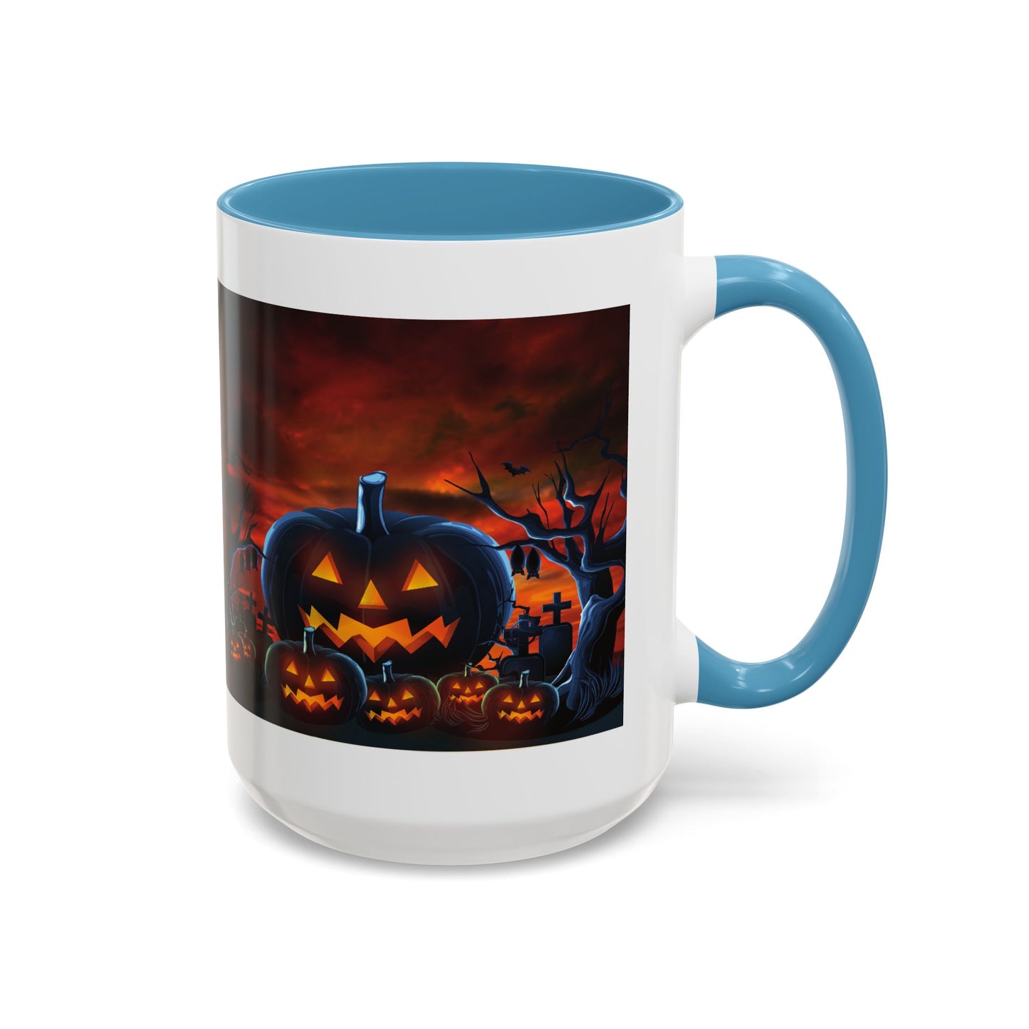 Halloween Pumpkin Accent Mug, Spooky Coffee Cup, Fall Decor, Trick or Treat Gift, Dark Themed Drinkware, Halloween 2023,