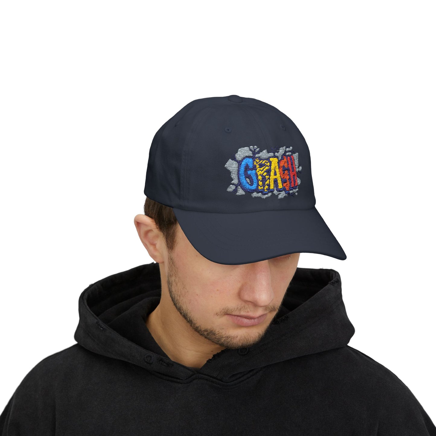 Classic Dad Cap with CRAASH! Design, Casual Hat for Dads, Funny Gift for Father's Day, Summer Accessory, Everyday Wear