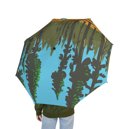 Tropical Foldable Umbrella | Stylish Sunshade, Compact Rain Gear, Travel Umbrella, Beach Accessory, Unique Gift for Nature Lovers