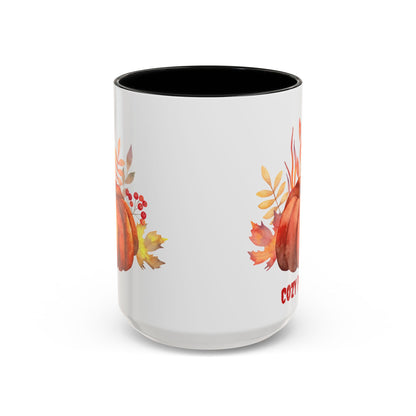 Cozy Pumpkin Accent Coffee Mug | Fall Decor, Gift for Autumn Lovers, Thanksgiving Mug, Pumpkin Spice Latte Cup, Holiday Drinkware