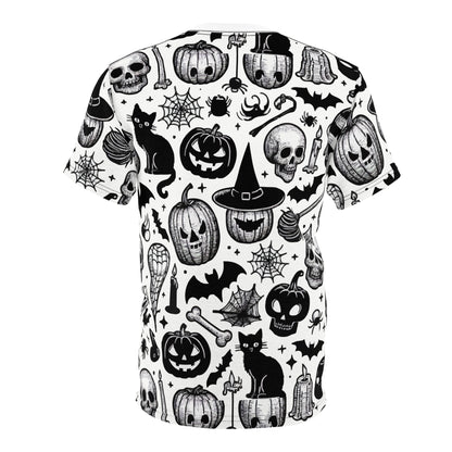 Halloween Graphic Tee, Spooky Shirt, Unisex Cut & Sew T-shirt, Party Wear, Horror Fashion, Halloween Costume