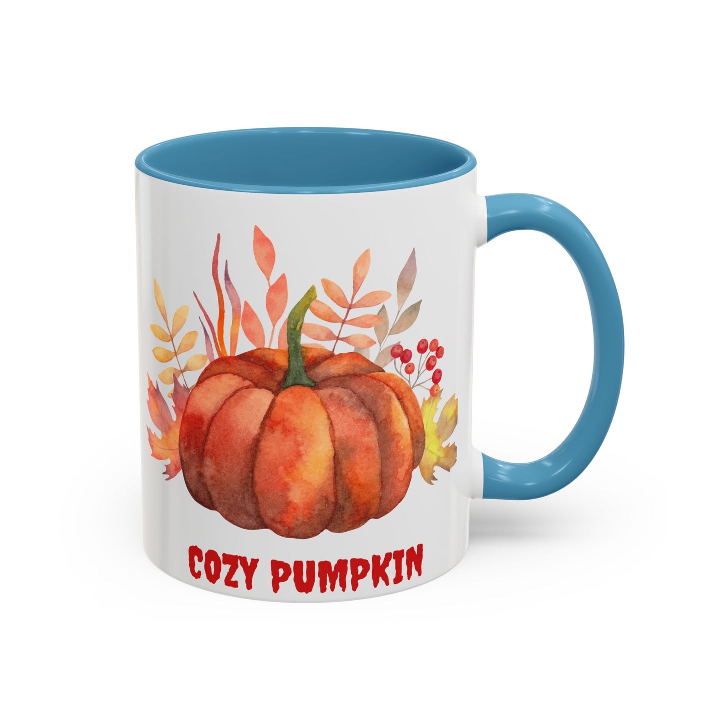 Cozy Pumpkin Accent Coffee Mug | Fall Decor, Gift for Autumn Lovers, Thanksgiving Mug, Pumpkin Spice Latte Cup, Holiday Drinkware