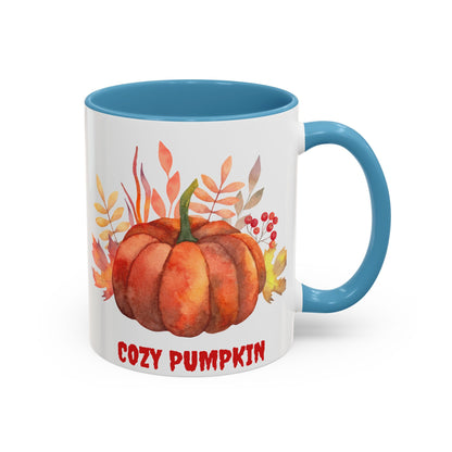 Cozy Pumpkin Accent Coffee Mug | Fall Decor, Gift for Autumn Lovers, Thanksgiving Mug, Pumpkin Spice Latte Cup, Holiday Drinkware