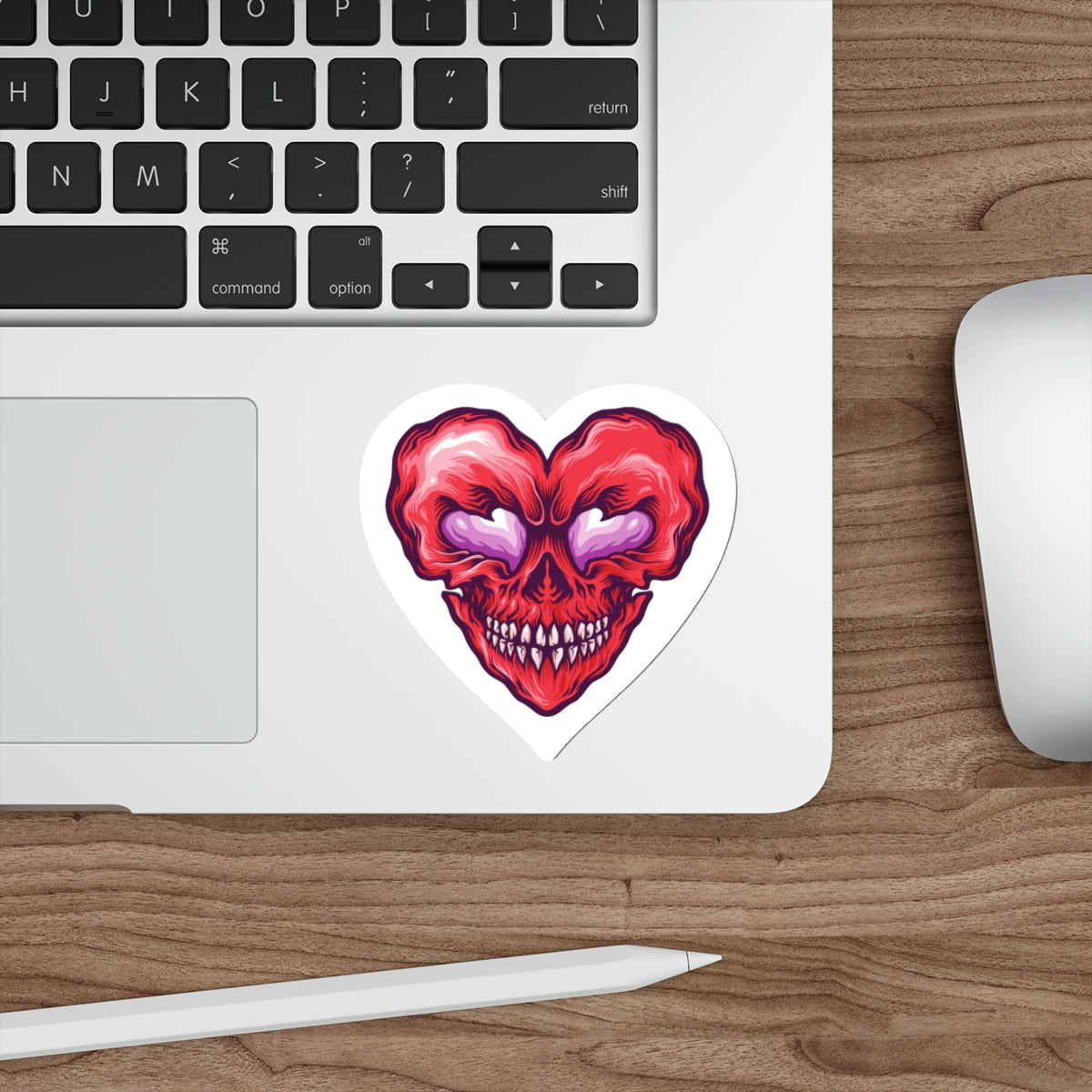 Heart Skull Die-Cut Stickers, Grunge Aesthetic Stickers for Laptop, Water Bottle, Car, Halloween Party Decor, Spooky Gift