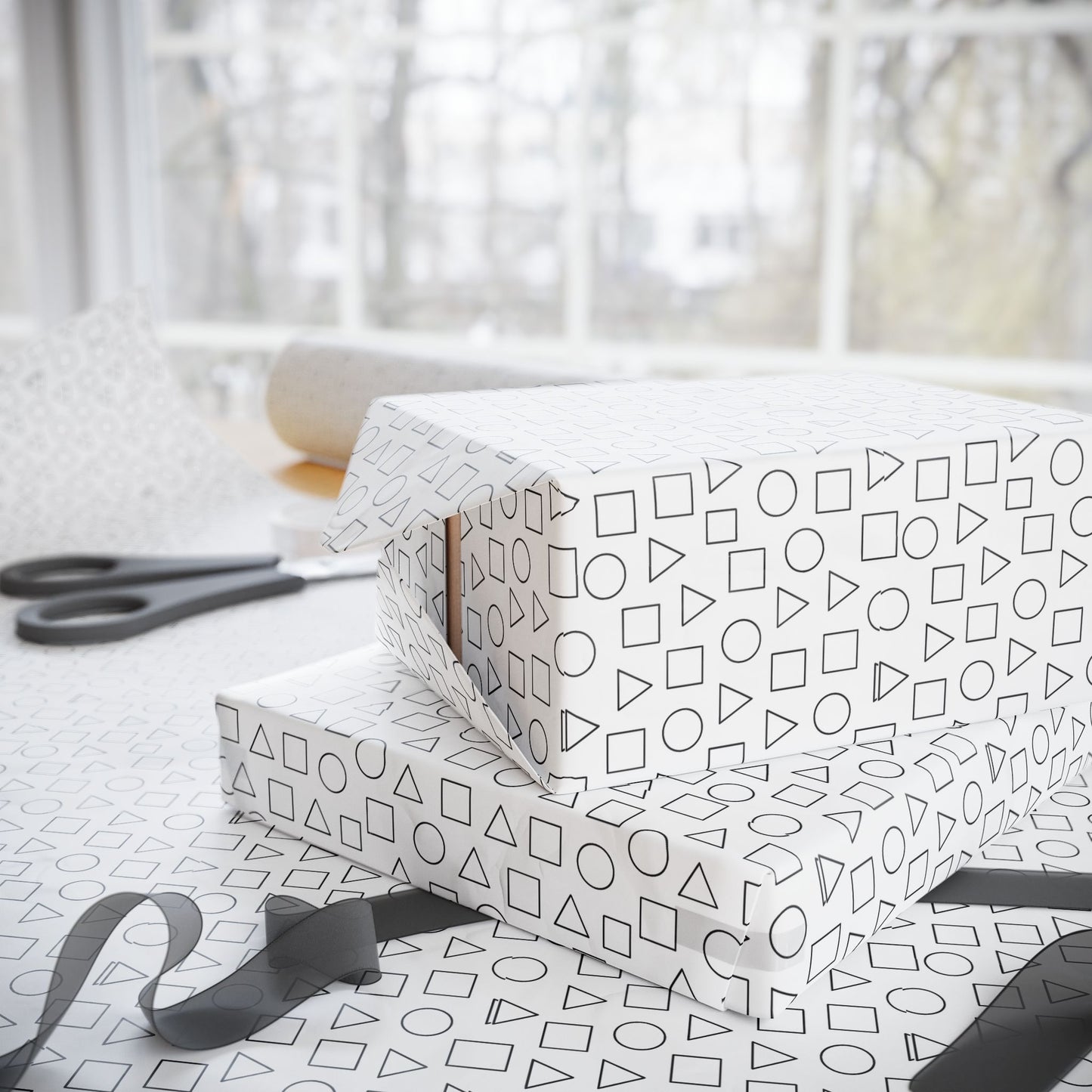 Chic Minimalist Wrapping Paper, Modern Gift Wrap, Geometric Patterns, Eco-Friendly Gift Packaging, Perfect for All Occasions