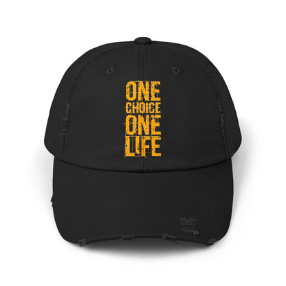 Unisex Distressed Cap - Motivational Hat, Everyday Wear, Casual Style, Gift for Friends, Trendy Cap, One Life Design