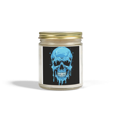 Chilling Skull Scented Candle - Coconut Apricot Wax, Dark Aesthetic Gifts, Home Decor, Occult Candles, Halloween Decor